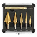 5PCS Step Drill Bits with Titanium Coated